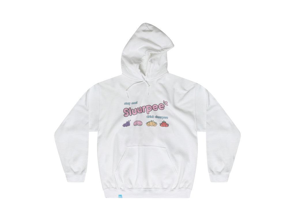 White Hoodie With Printed Sluurpee Design - Dreambutdonotsleep