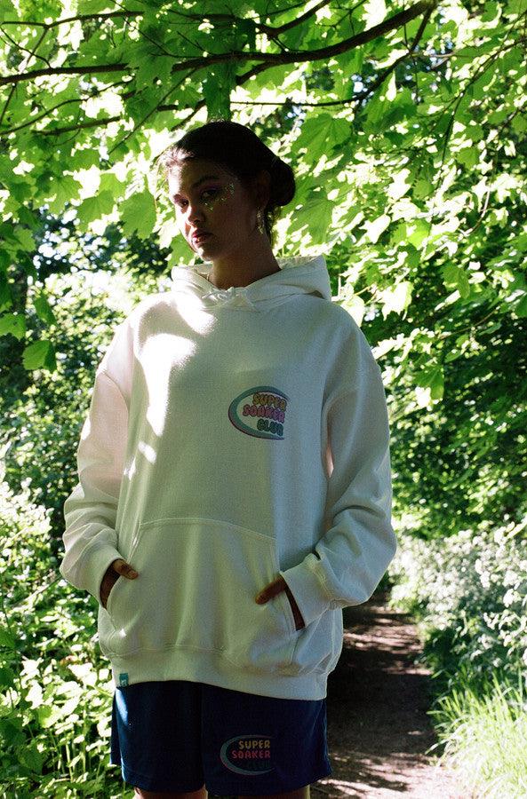 White Hoodie With Super Soaker Print - Dreambutdonotsleep