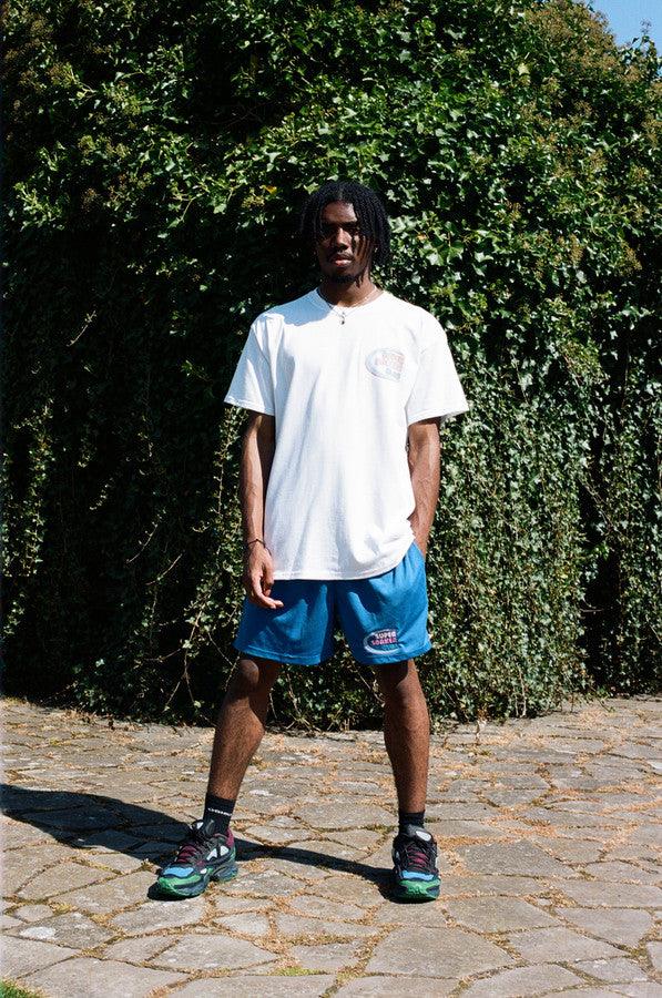 White Short Sleeved T-shirt With Super Soaker Print - Dreambutdonotsleep