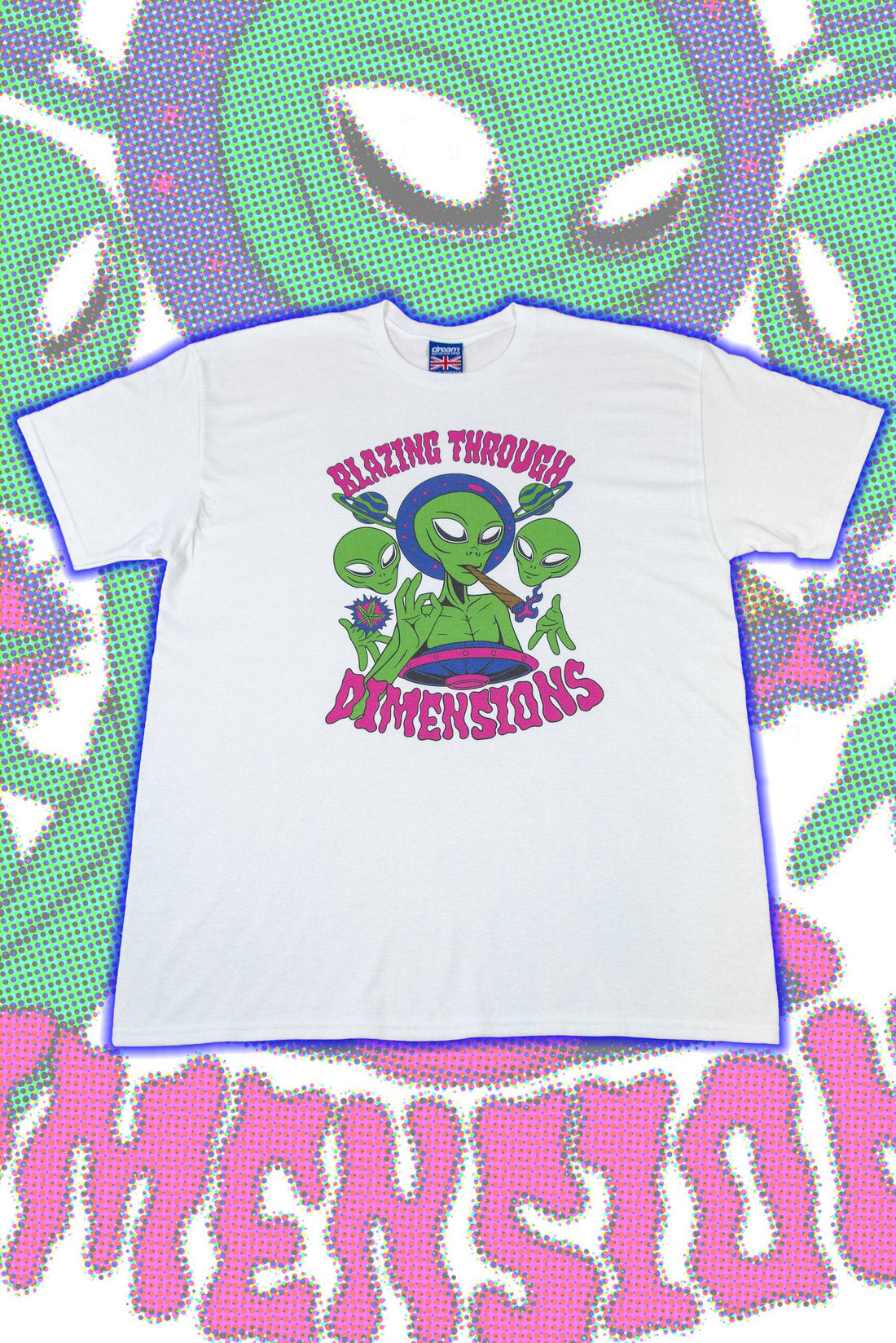 Short Sleeved T-shirt in White with Jazz Cup Print