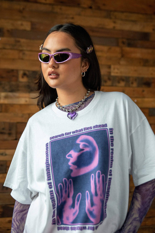 Long Sleeved T-shirt in Heather Grey With Chinese Dragon Print