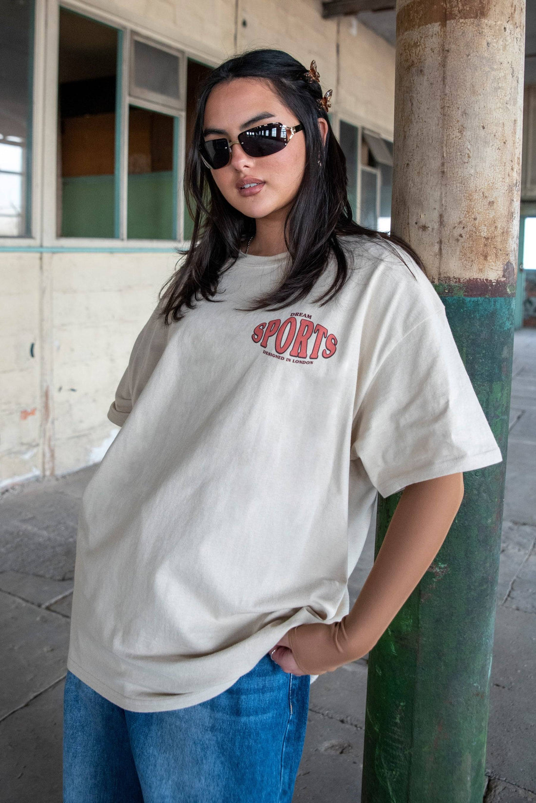 Short Sleeved T-shirt in White with Jazz Cup Print