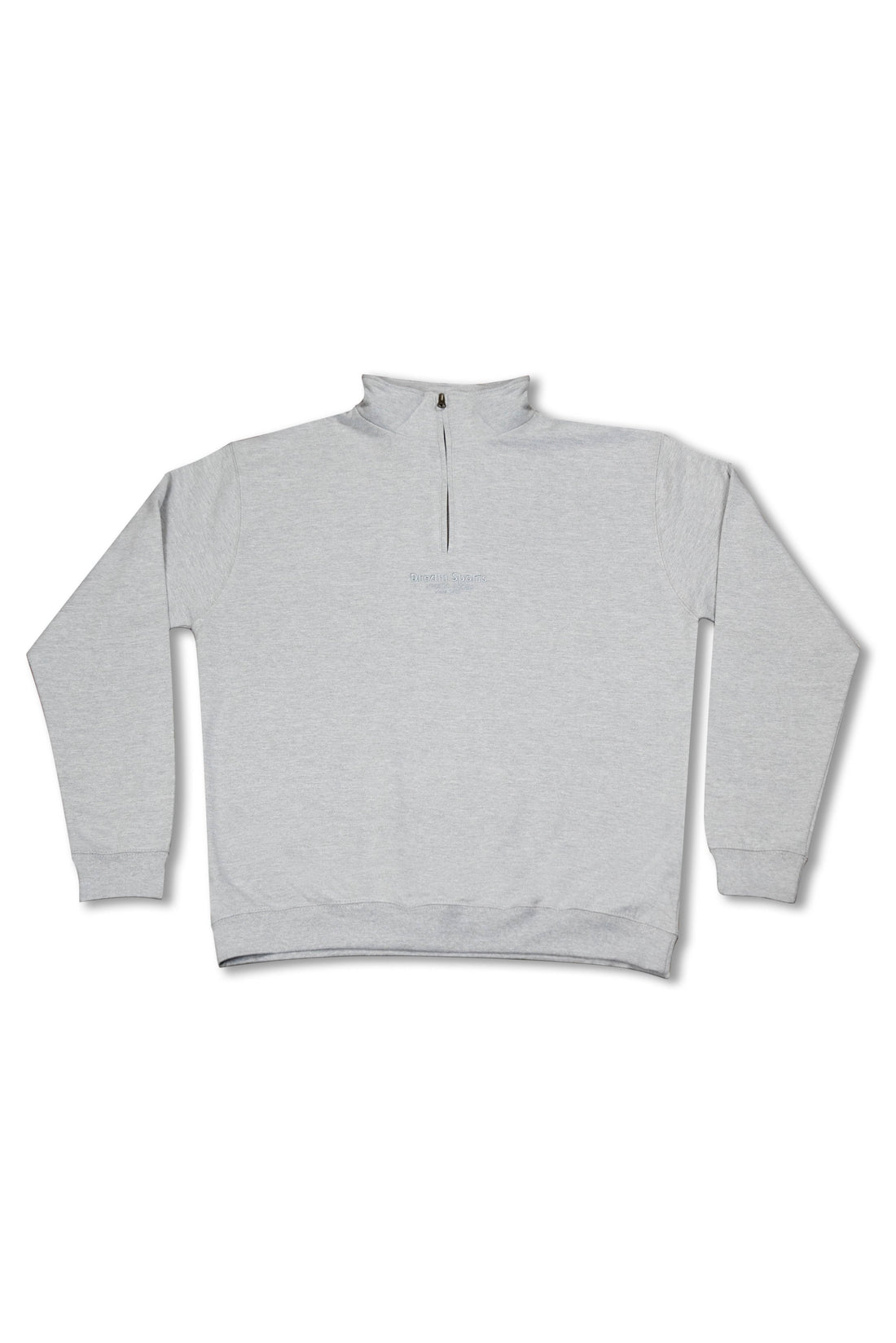 Hoodie in Heather Grey With Flaming Skull Embroidery