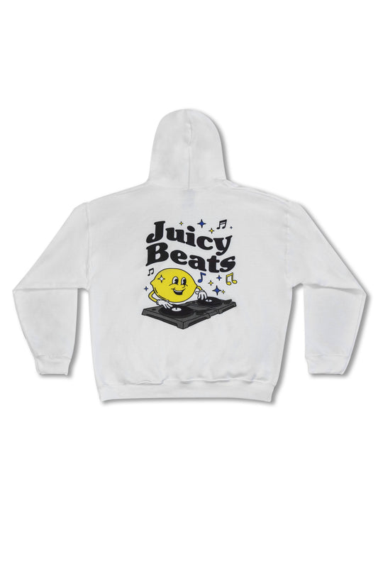 Hoodie in White with Car Boot Market Stall Print