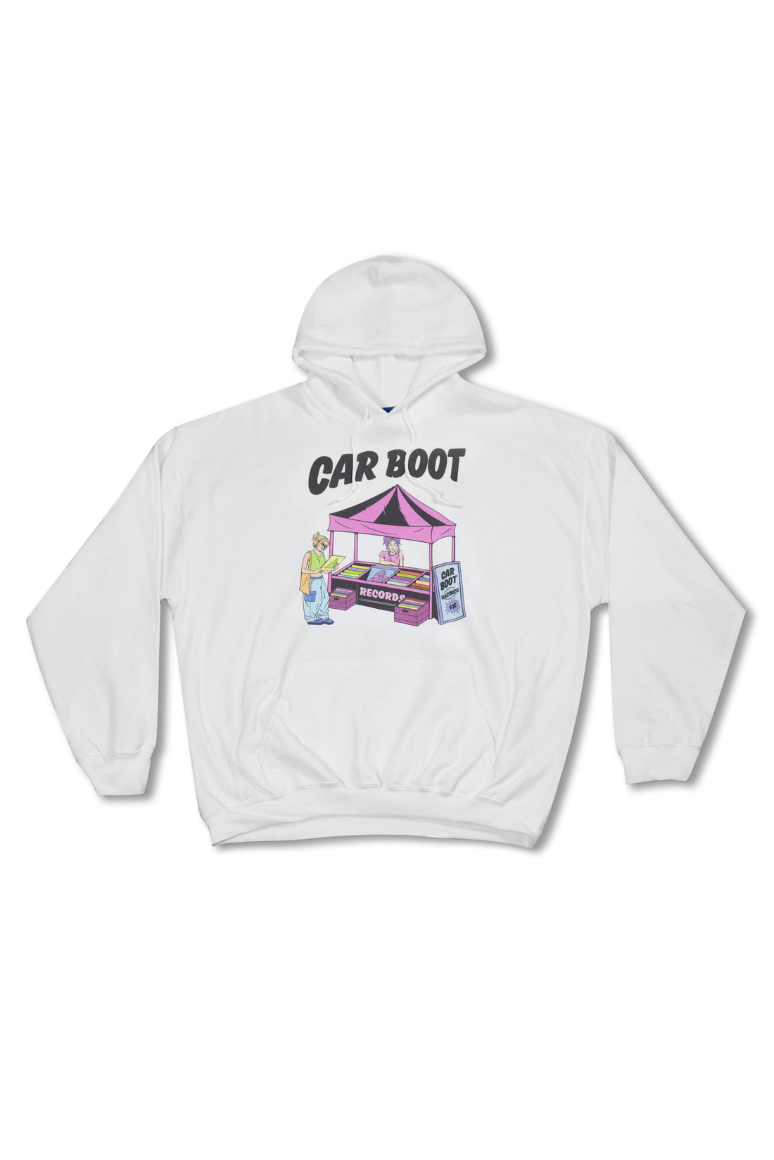 Hoodie in Vanilla Cream with Car Boot Campervan Print