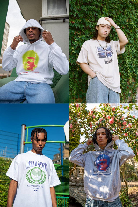 Hoodie in White with Mushroom Dance Utopia Print