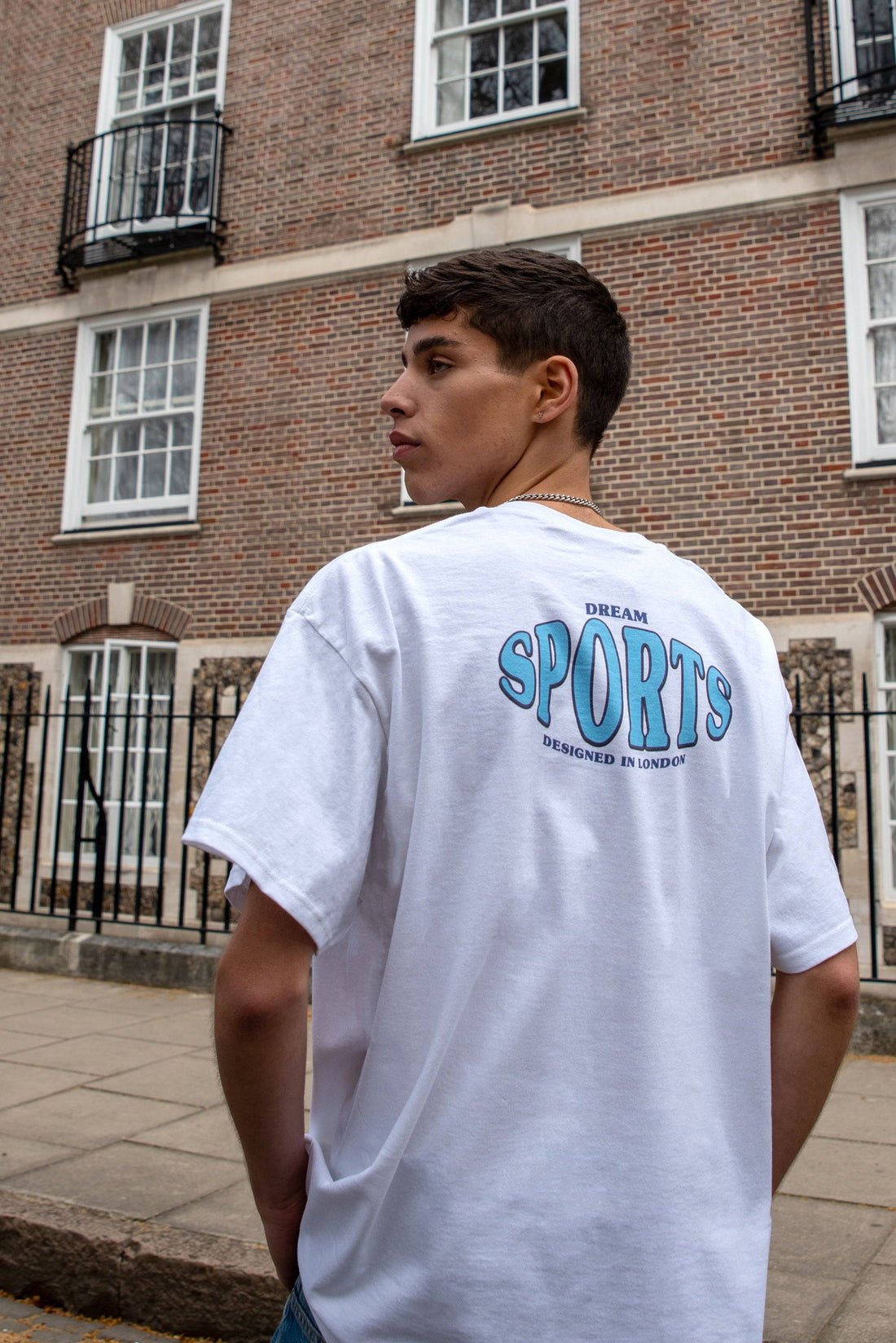 Short Sleeved T-shirt in Heather Grey With Dream Sports Print