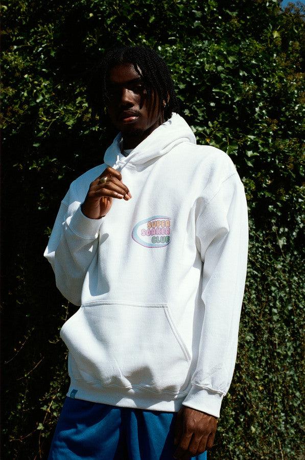440gsm Hoodie in Vanilla With Cursive Logo Print