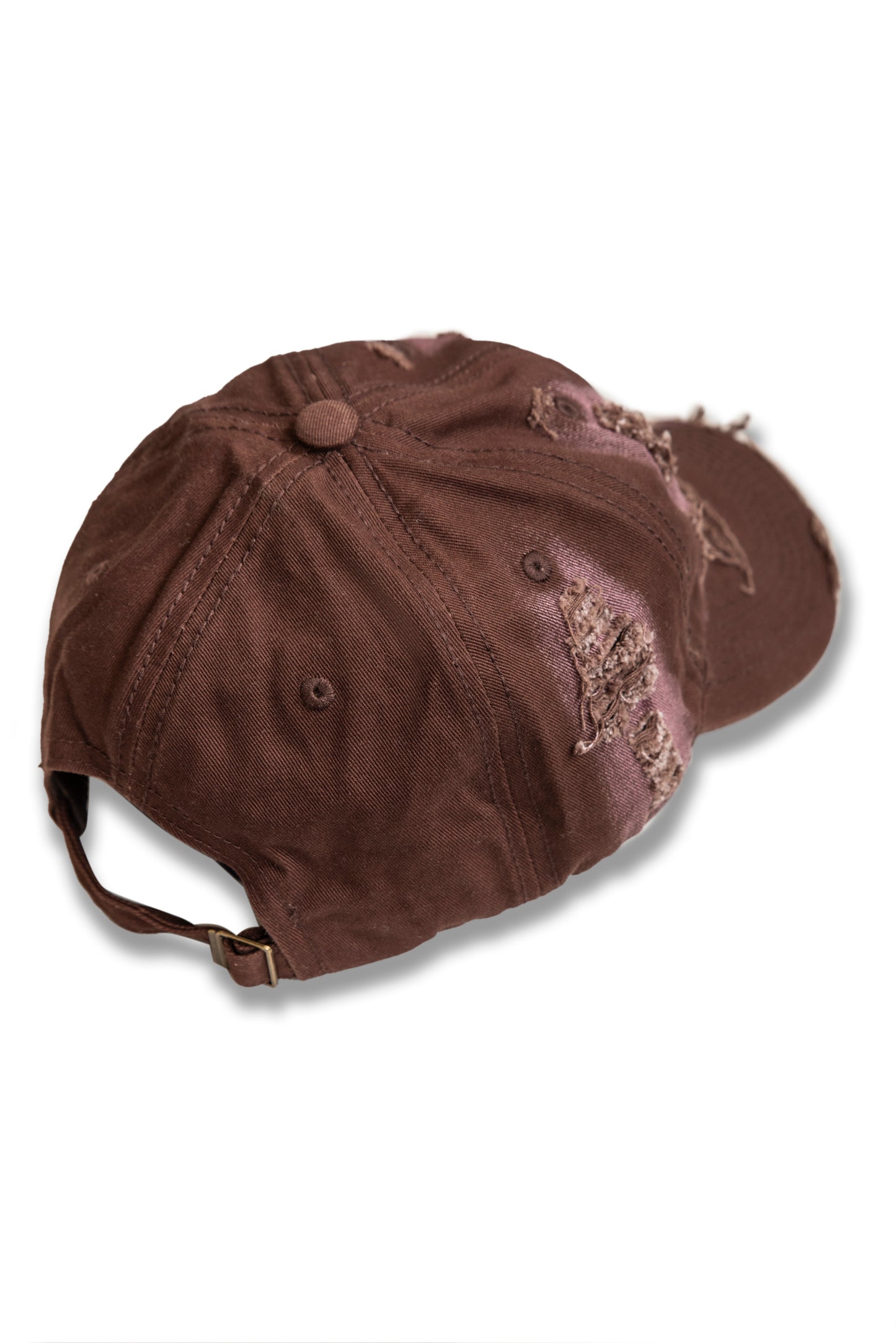 Distressed Cap with Here For The Rewind Embroidery