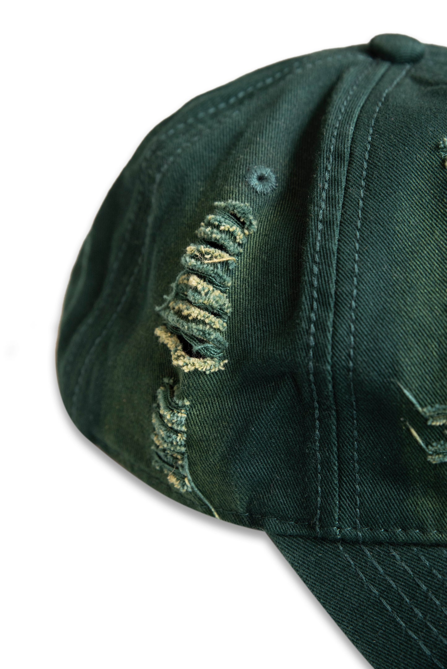 Distressed Cap with "Junglist On Duty" Embroidery - Green