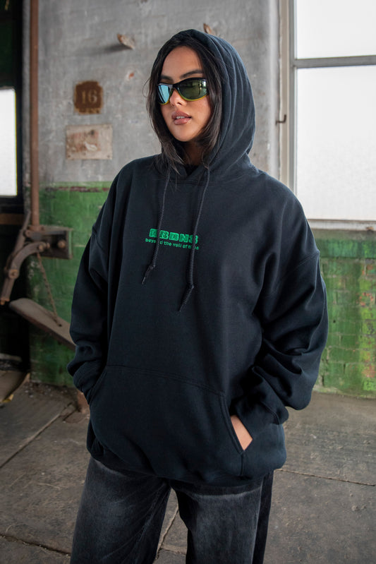 Hoodie in Black With DBDNS Logo Embroidery