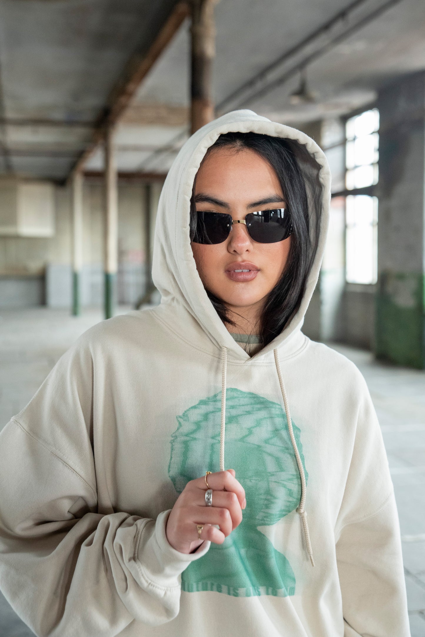 Hoodie in Sand with The Future Is Ours To Dream Print