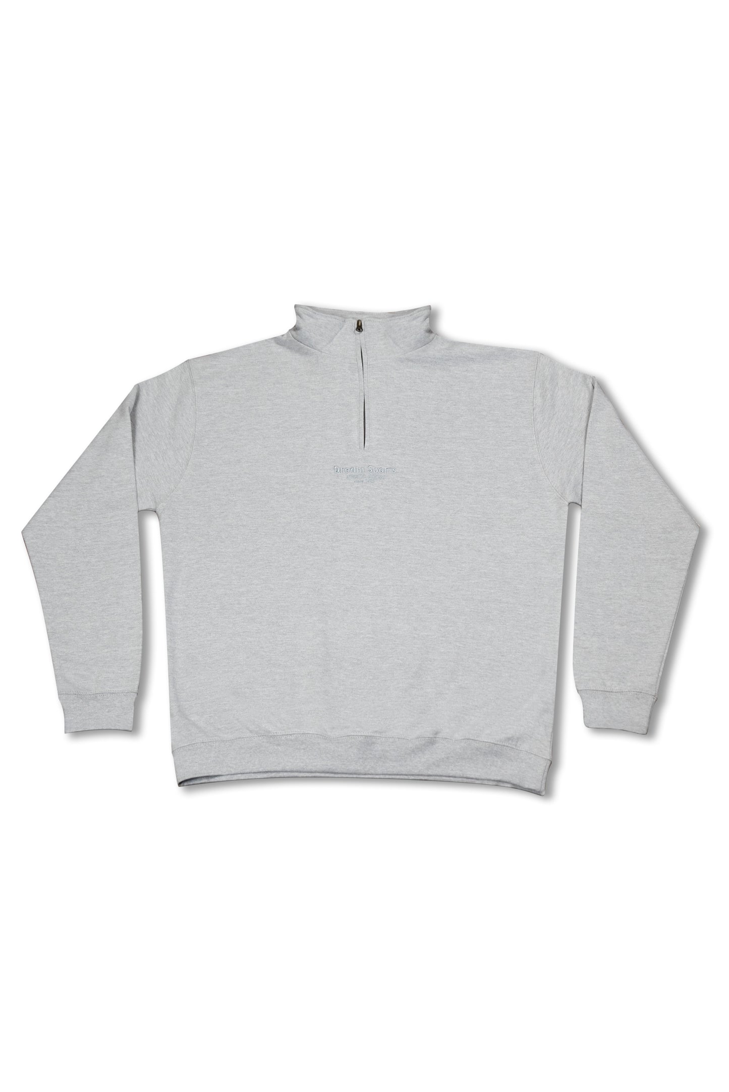 1/4 Zip Sweatshirt in Heather Grey with Dream Sports Tonal Logo Embroidery