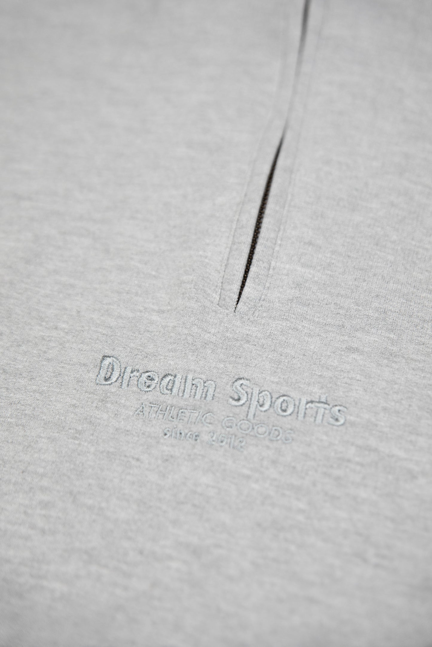 1/4 Zip Sweatshirt in Heather Grey with Dream Sports Tonal Logo Embroidery