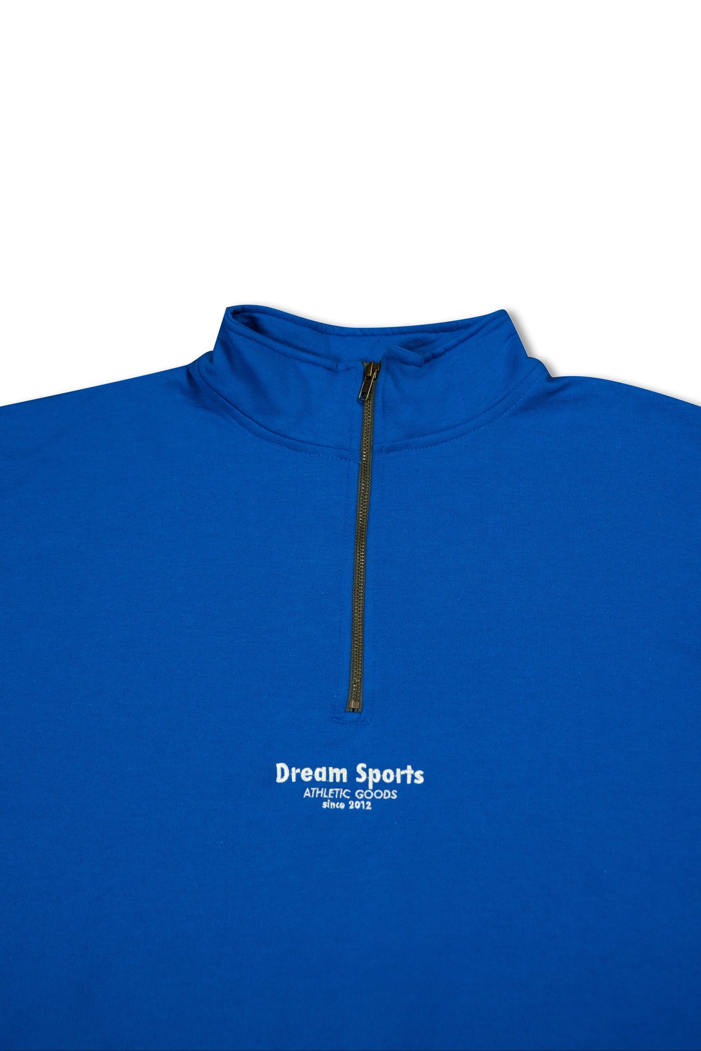 1/4 Zip Sweatshirt in Royal Blue with Dream Sports Tonal Logo Embroidery