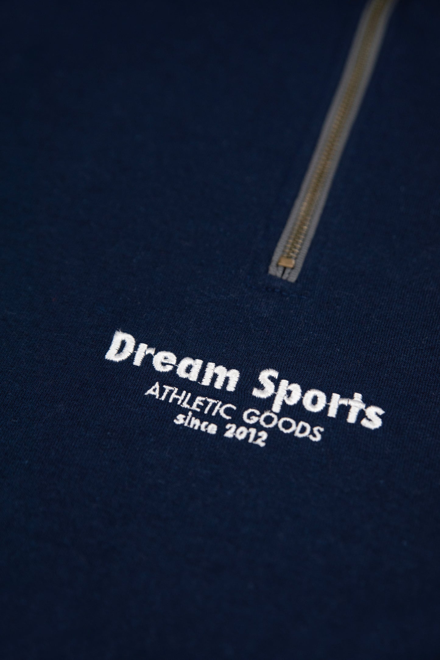 1/4 Zip Sweatshirt in Navy with Dream Sports Tonal Logo Embroidery