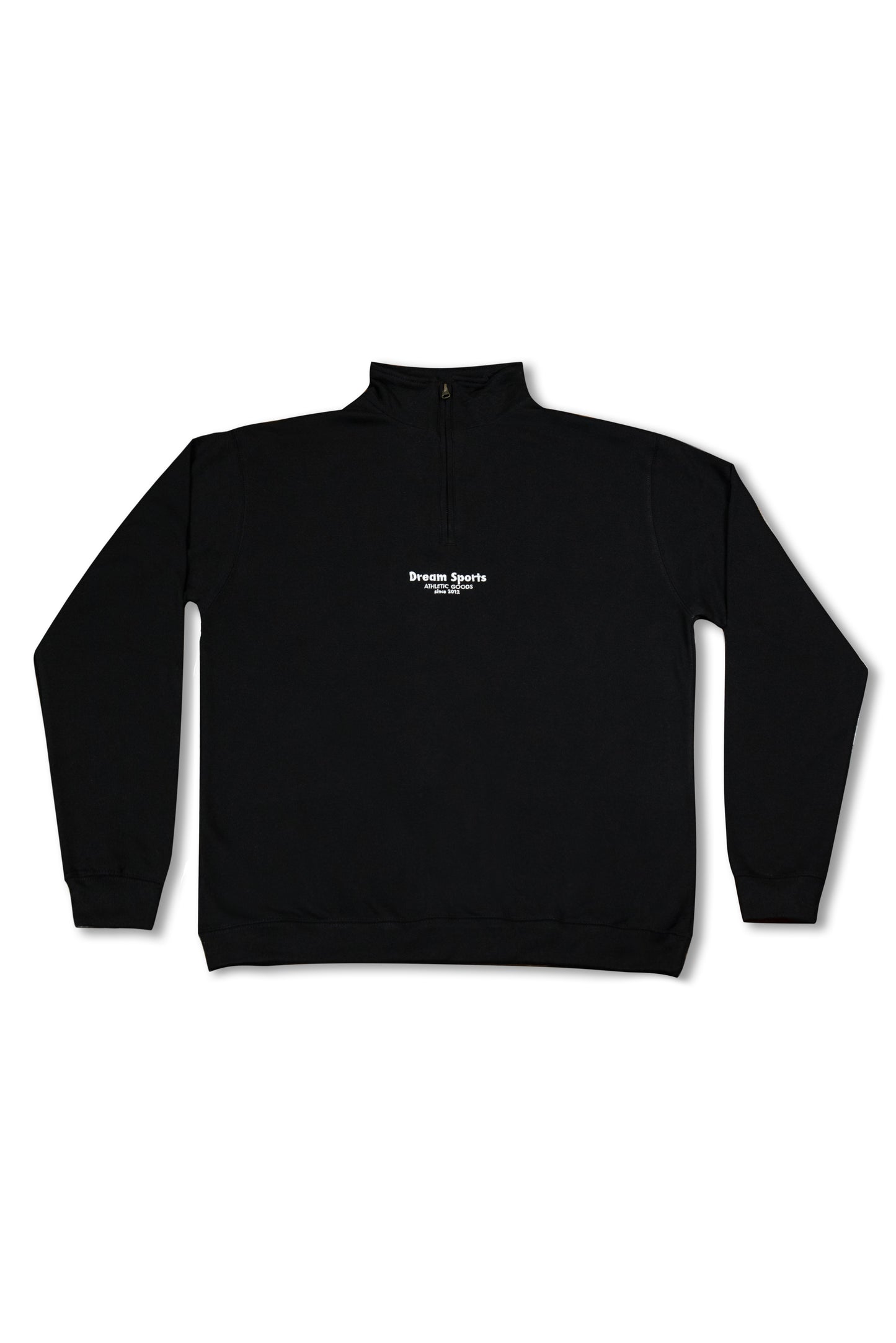 1/4 Zip Sweatshirt in Black with Dream Sports Tonal Logo Embroidery