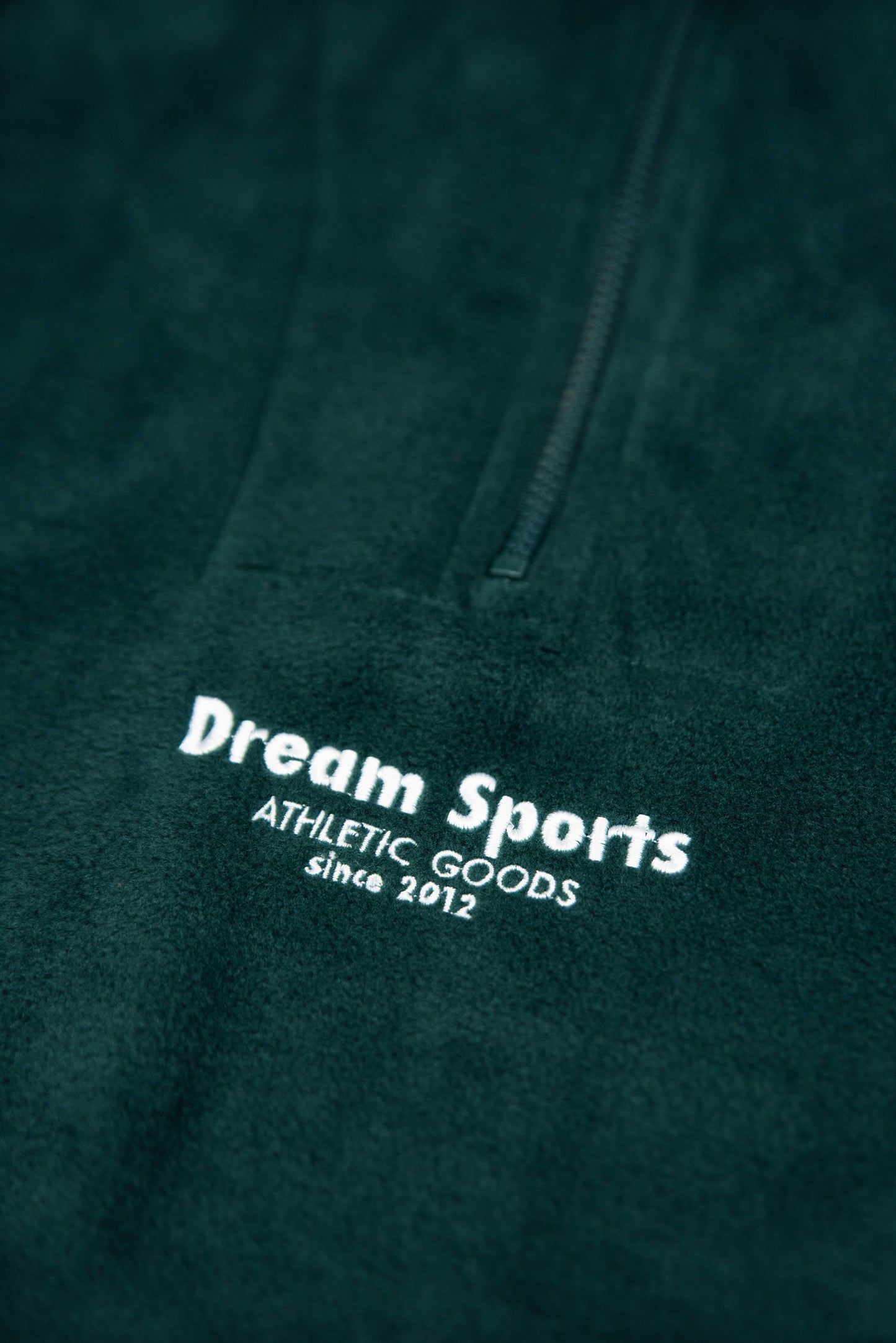 1/4 Zip Fleece in Forest Green with Dream Sports Tonal Logo Embroidery