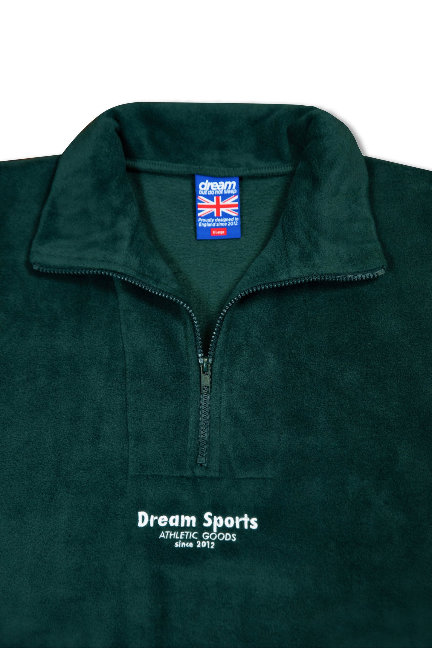 1/4 Zip Fleece in Forest Green with Dream Sports Tonal Logo Embroidery