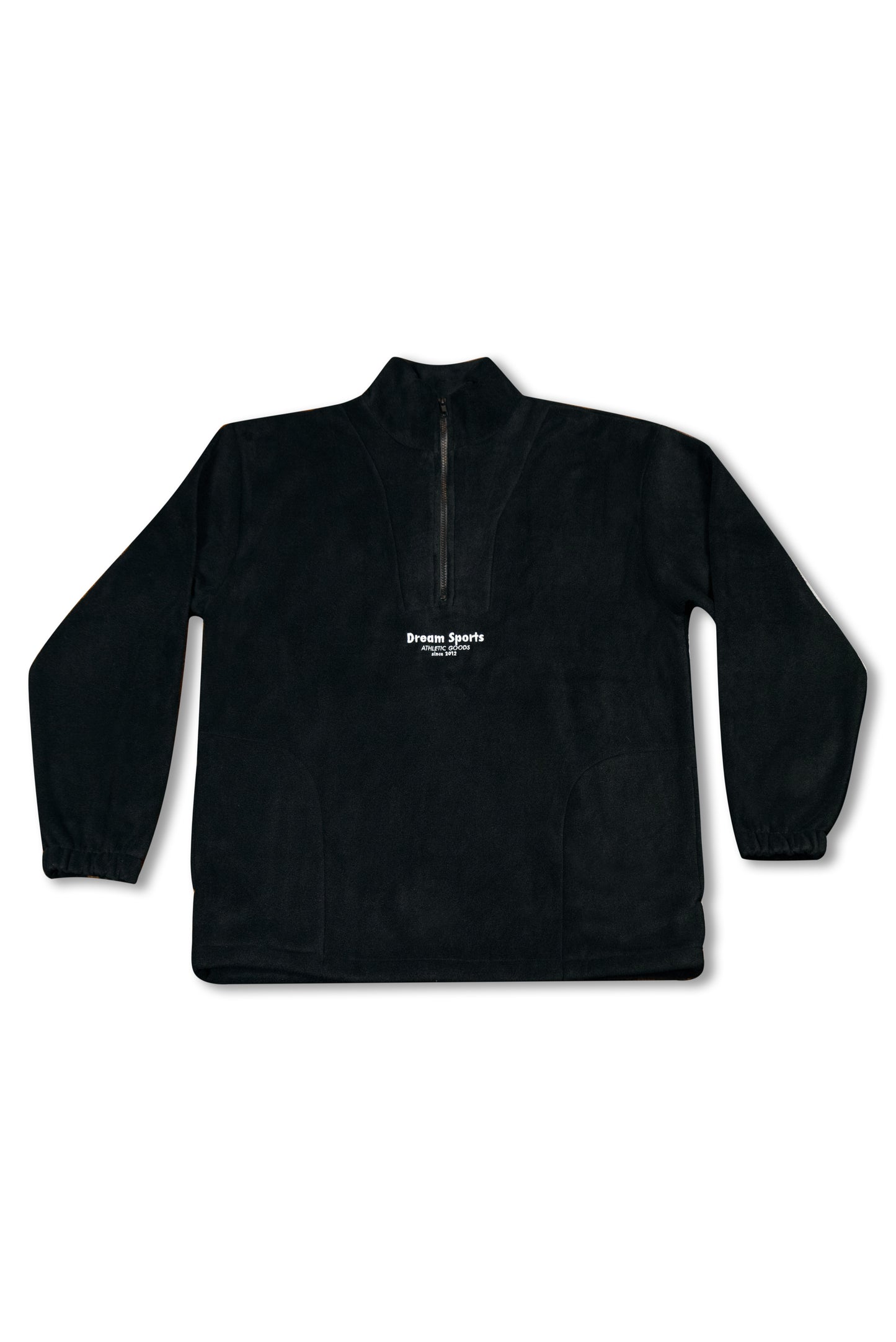 1/4 Zip Fleece in Black with Dream Sports Tonal Logo Embroidery