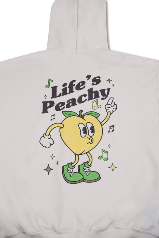 Hoodie in Sand with Life's Peachy Print