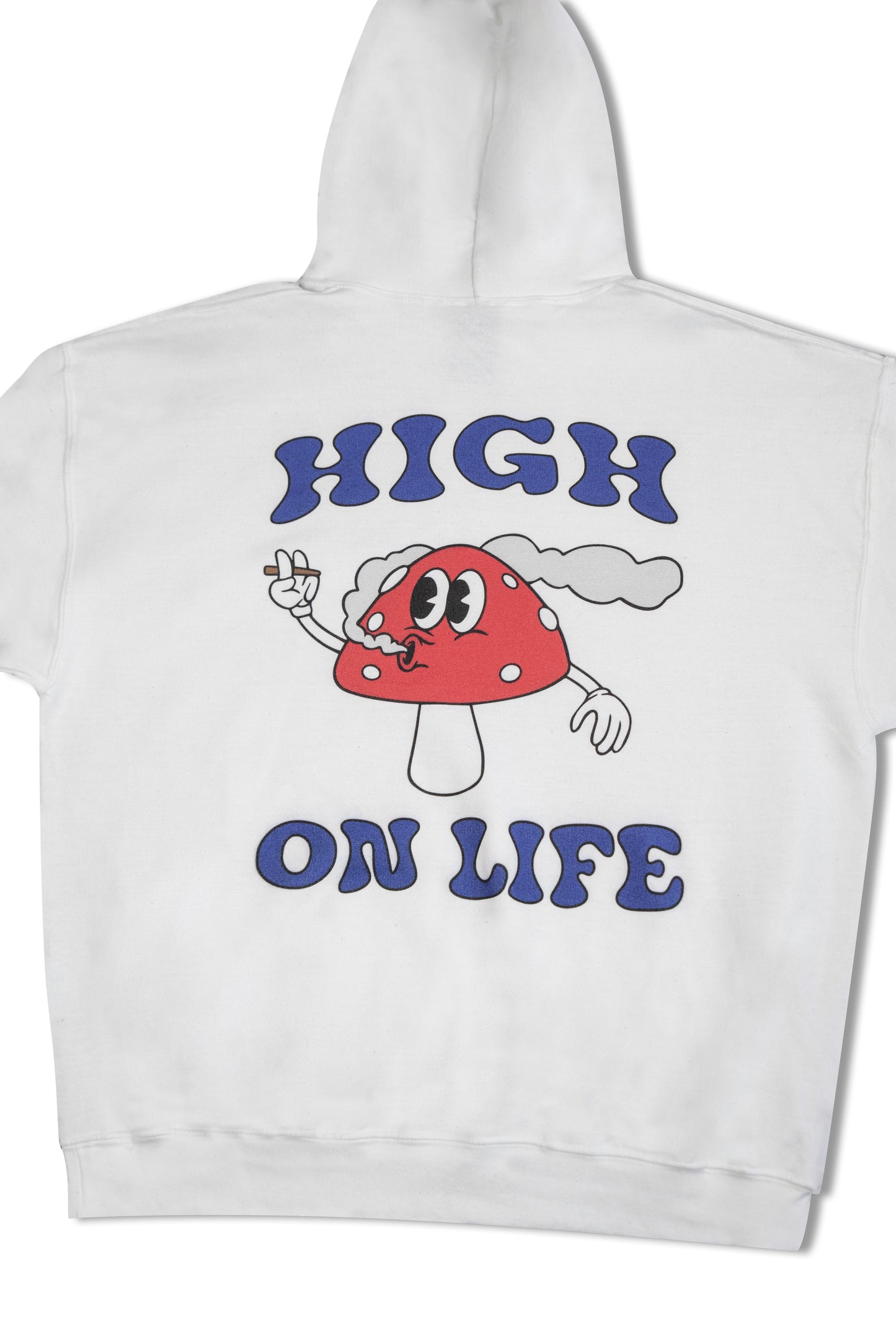 Hoodie in White with High On Life Mushroom Print