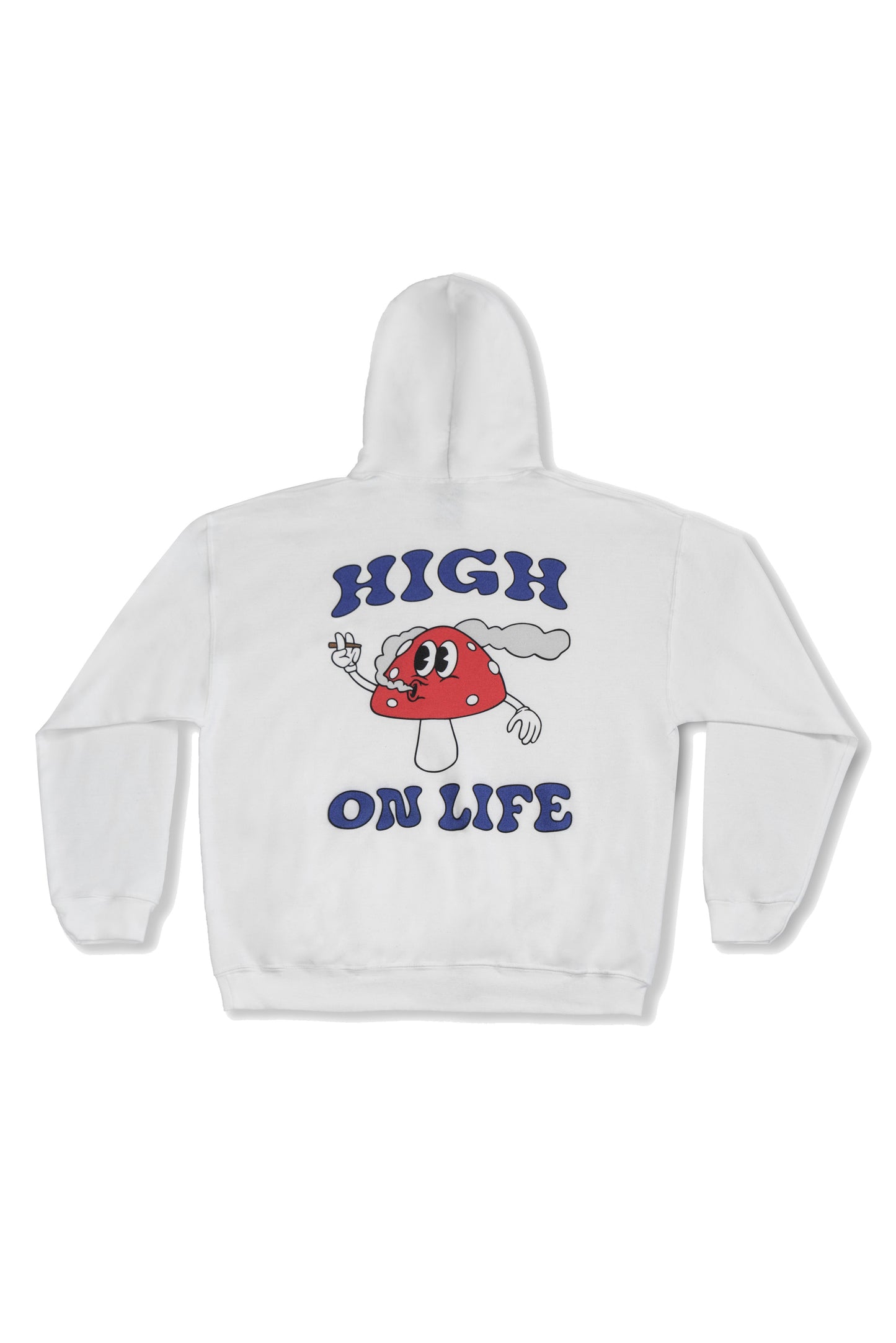 Hoodie in White with High On Life Mushroom Print
