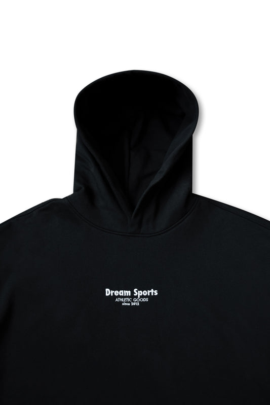 Premium Hoodie in Black with Dream Sports Logo Embroidery