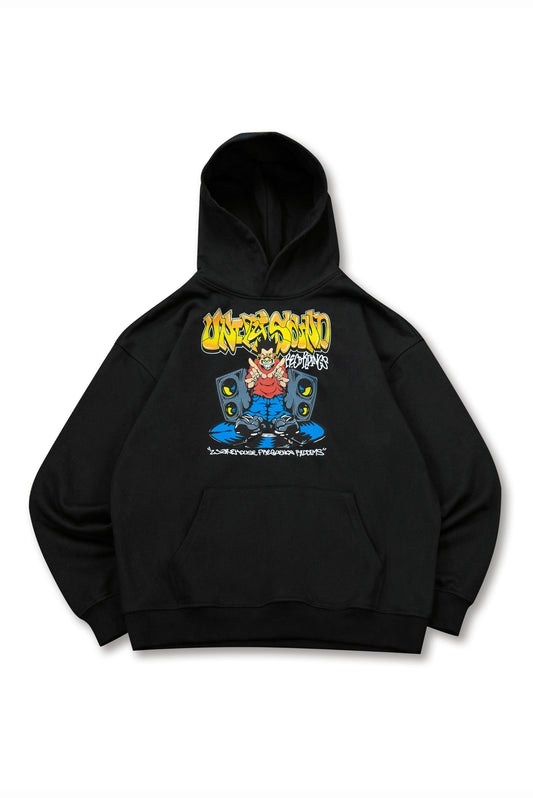 Black Hoodie with Unity Sound Recordings Print
