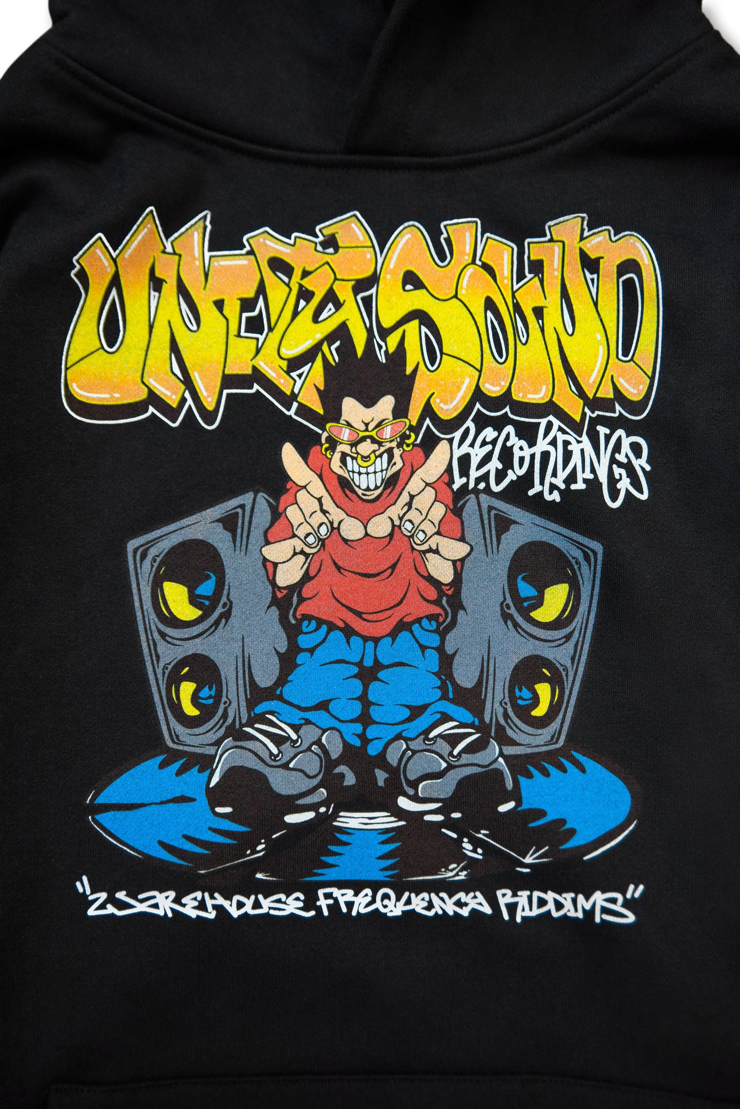 Black Hoodie with Unity Sound Recordings Print