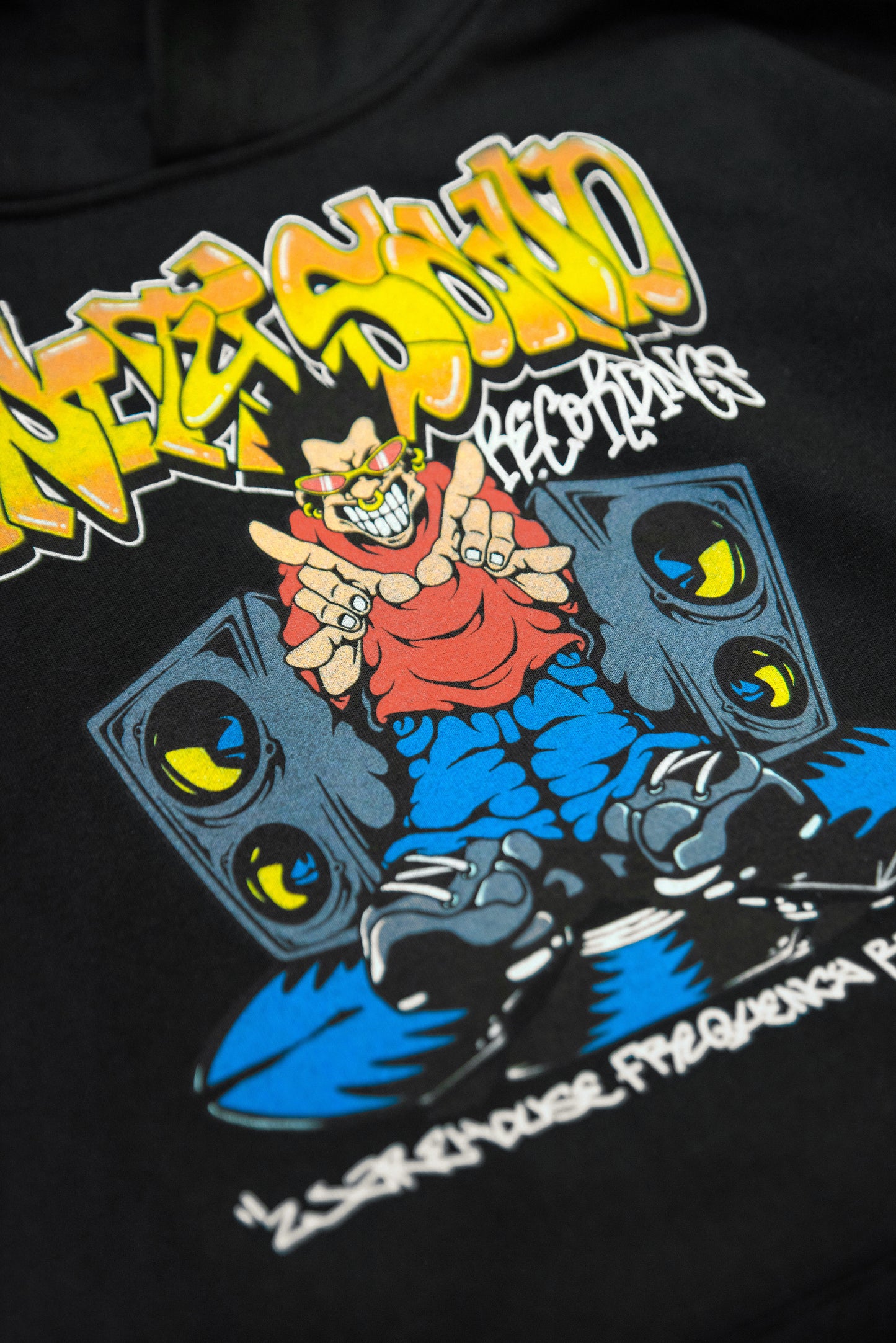 Black Hoodie with Unity Sound Recordings Print