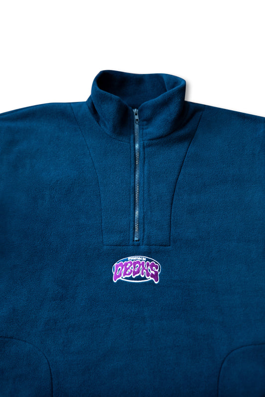 1/4 Zip Fleece in Navy with Melting Embroidered Logo