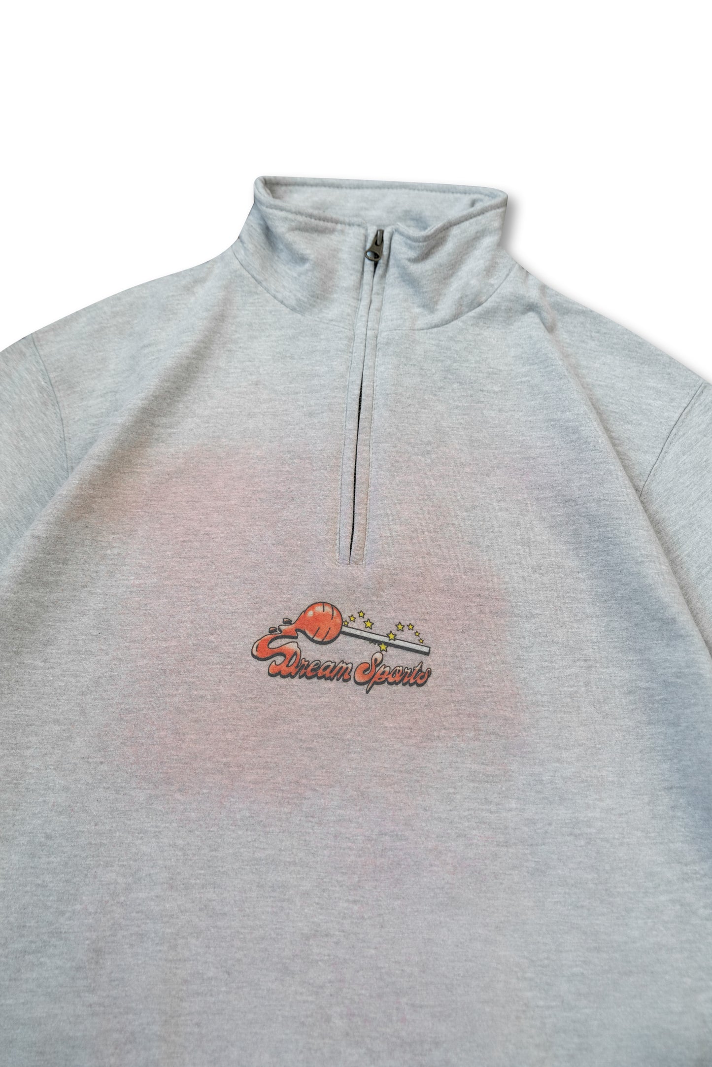 1/4 Zip Sweatshirt in Heather Grey with Lollipop Print