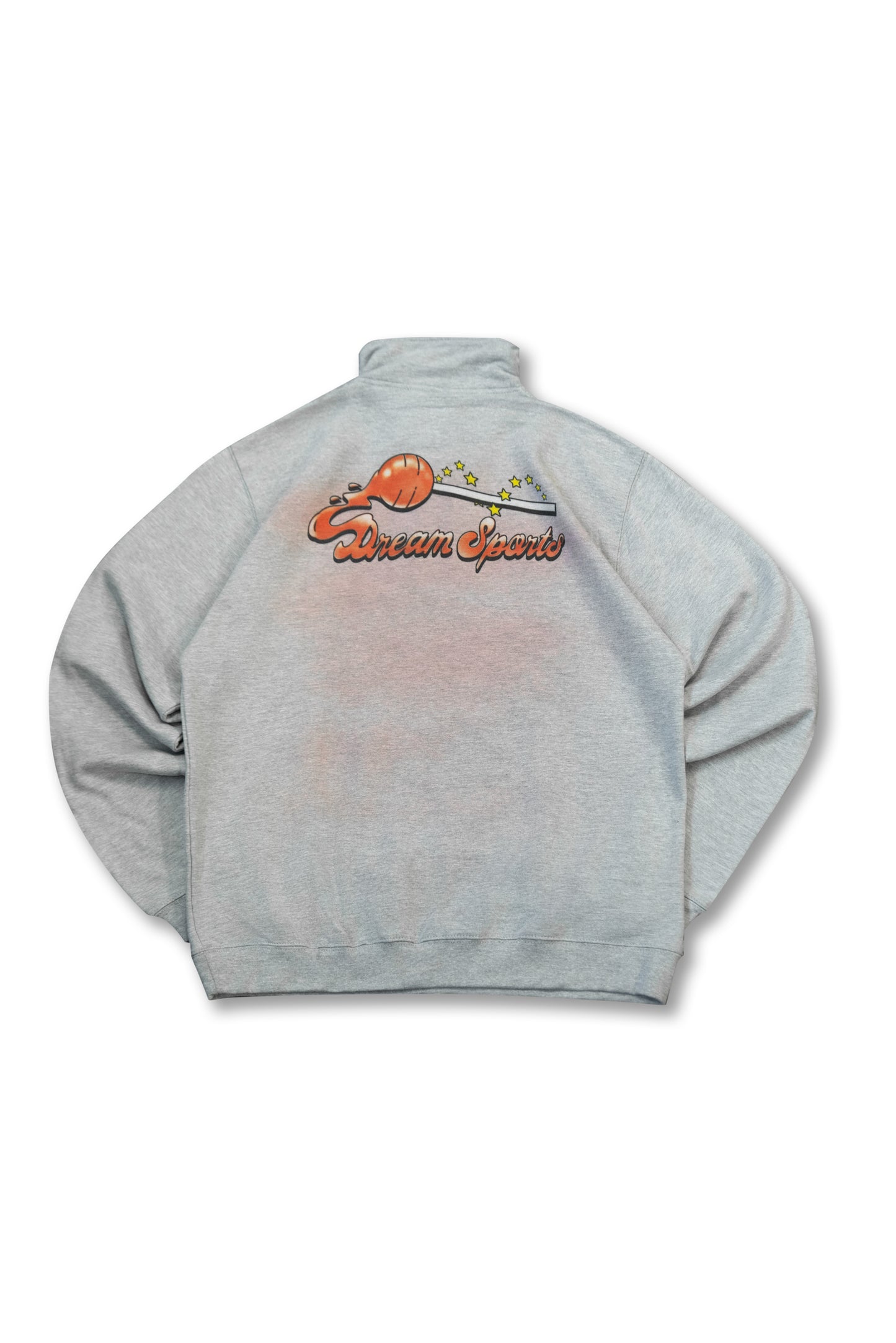 1/4 Zip Sweatshirt in Heather Grey with Lollipop Print