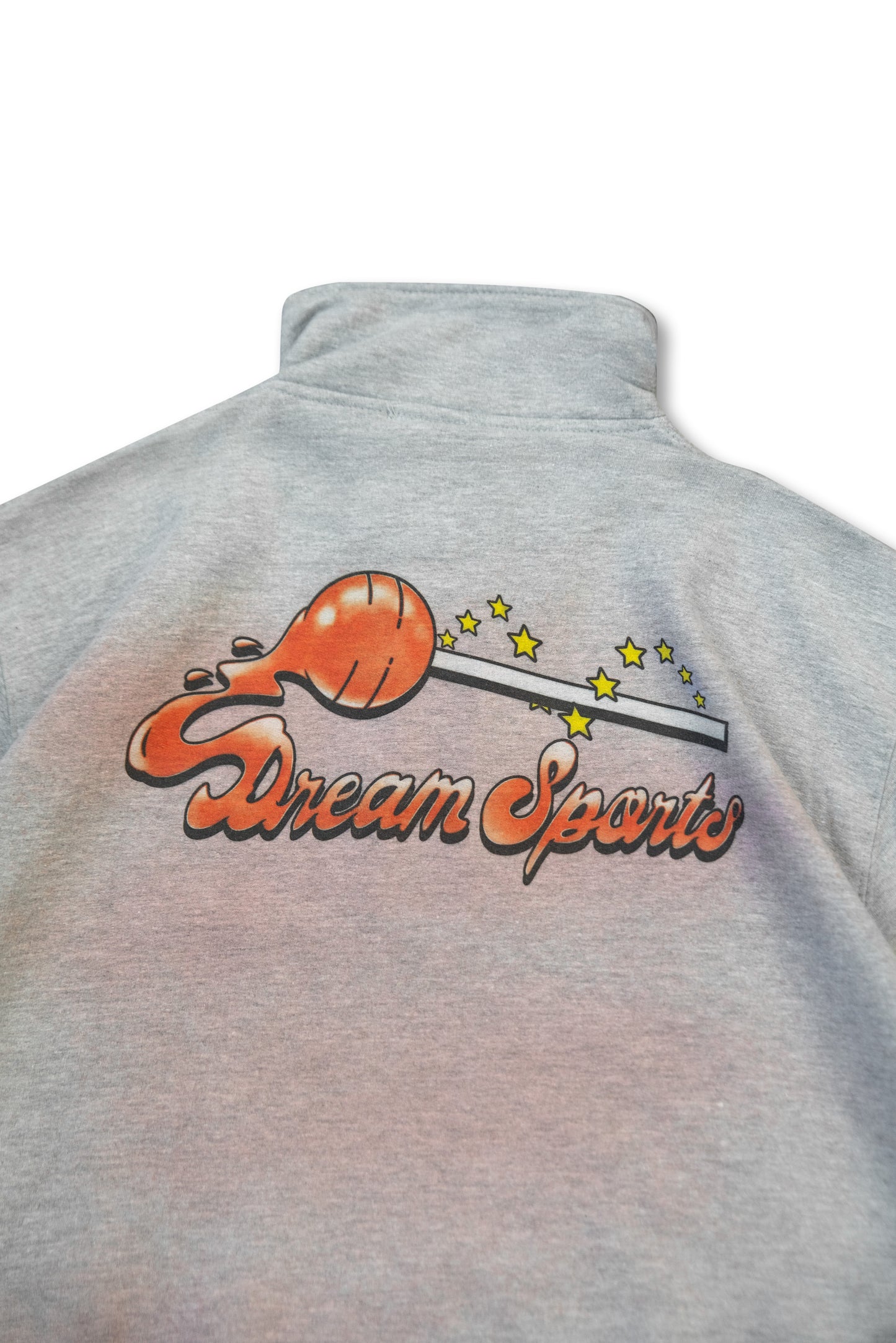 1/4 Zip Sweatshirt in Heather Grey with Lollipop Print