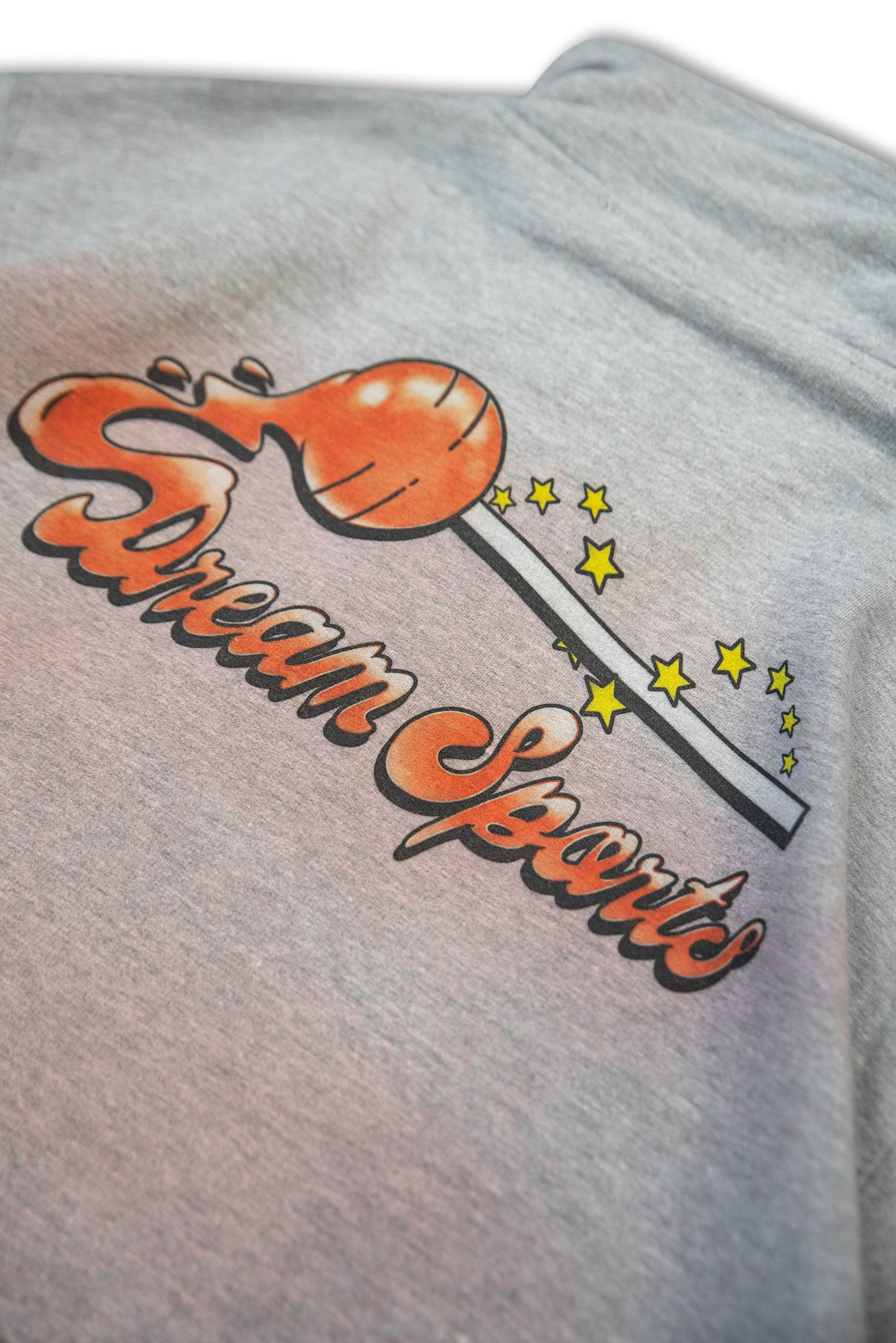 1/4 Zip Sweatshirt in Heather Grey with Lollipop Print