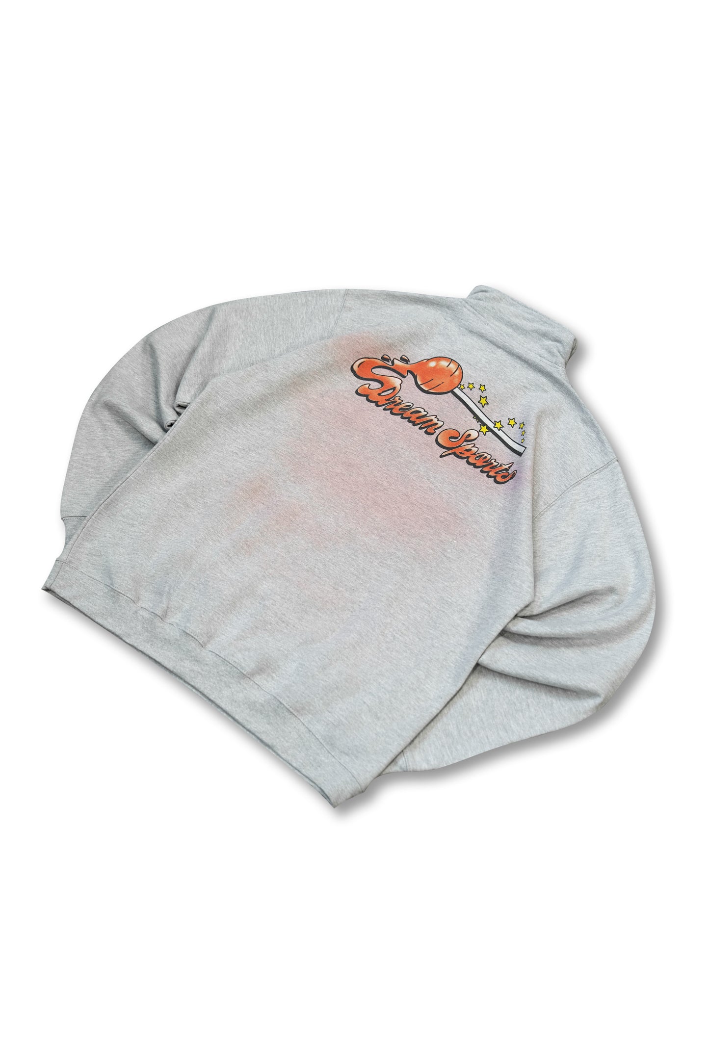 1/4 Zip Sweatshirt in Heather Grey with Lollipop Print