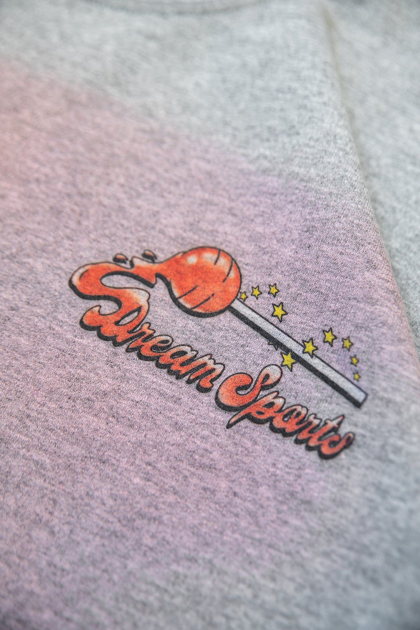 Sweatshirt in Heather Grey with Lollipop Print