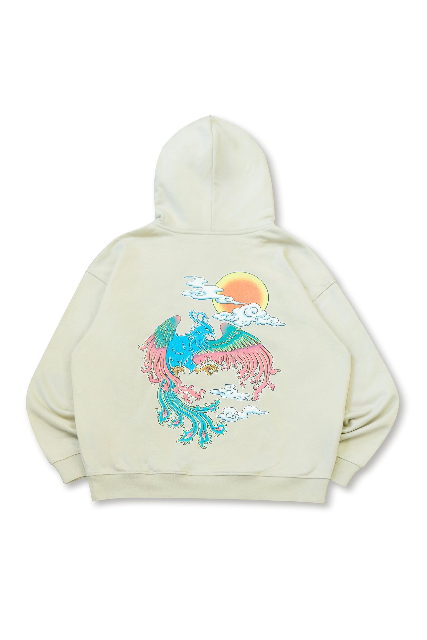 440gsm Heavyweight Sand Hoodie with Phoenix Print