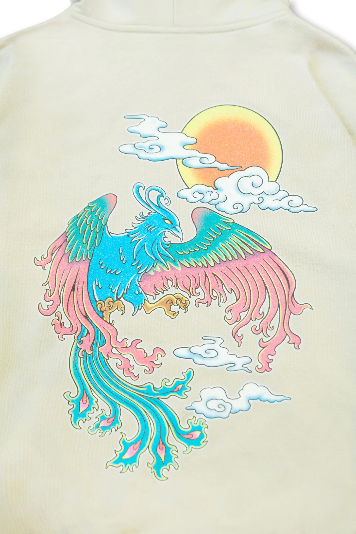 440gsm Heavyweight Sand Hoodie with Phoenix Print