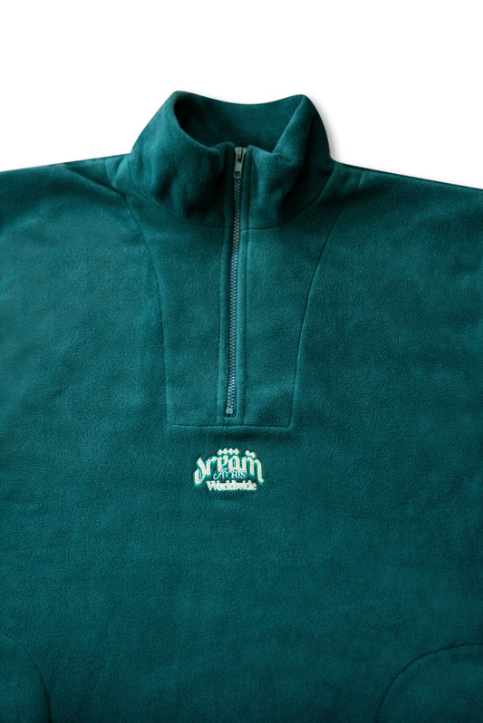 1/4 Zip Fleece in Green with Dream Sports Worldwide