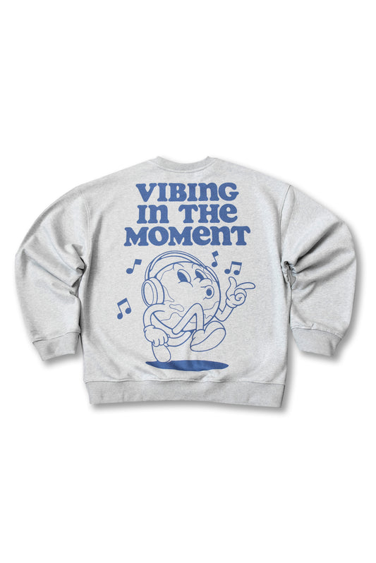 Premium Sweatshirt in Grey Vibing In The Moment Print
