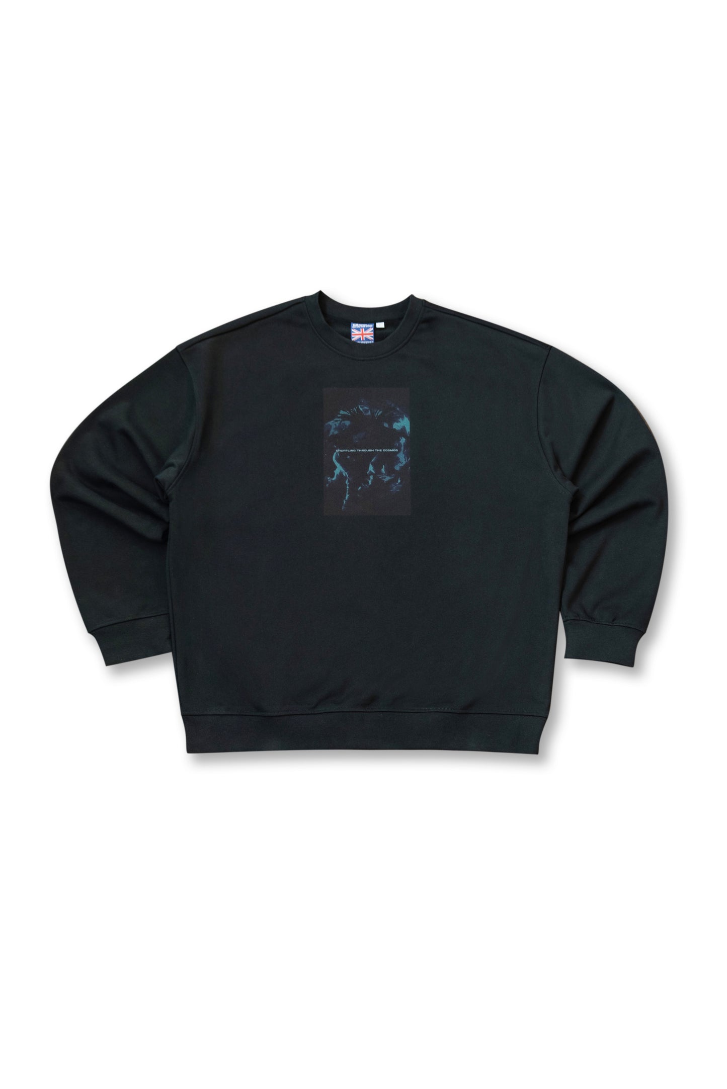 Premium Sweatshirt in Black Shuffling Through The Cosmos