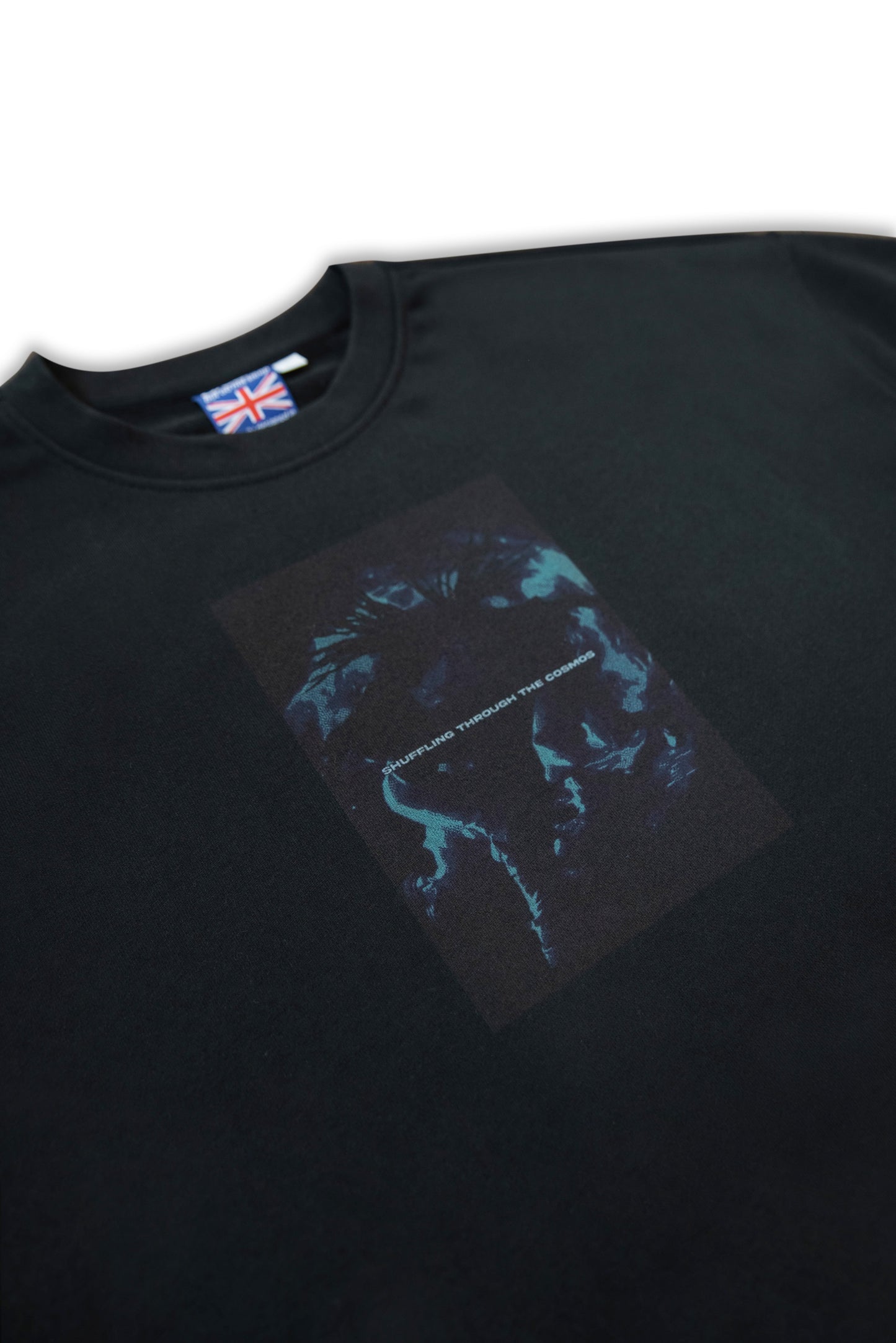 Premium Sweatshirt in Black Shuffling Through The Cosmos