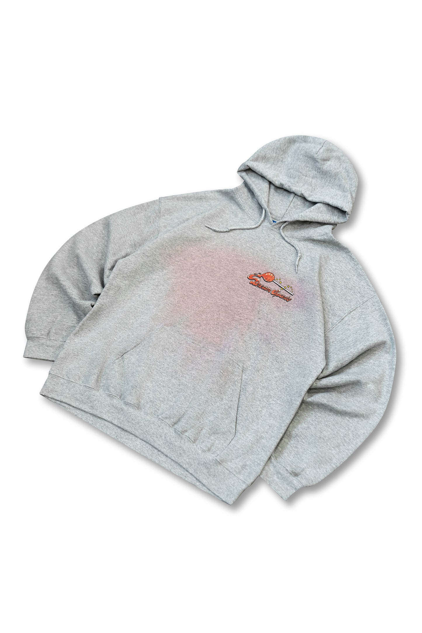 Hoodie in Heather Grey with Lollipop Print