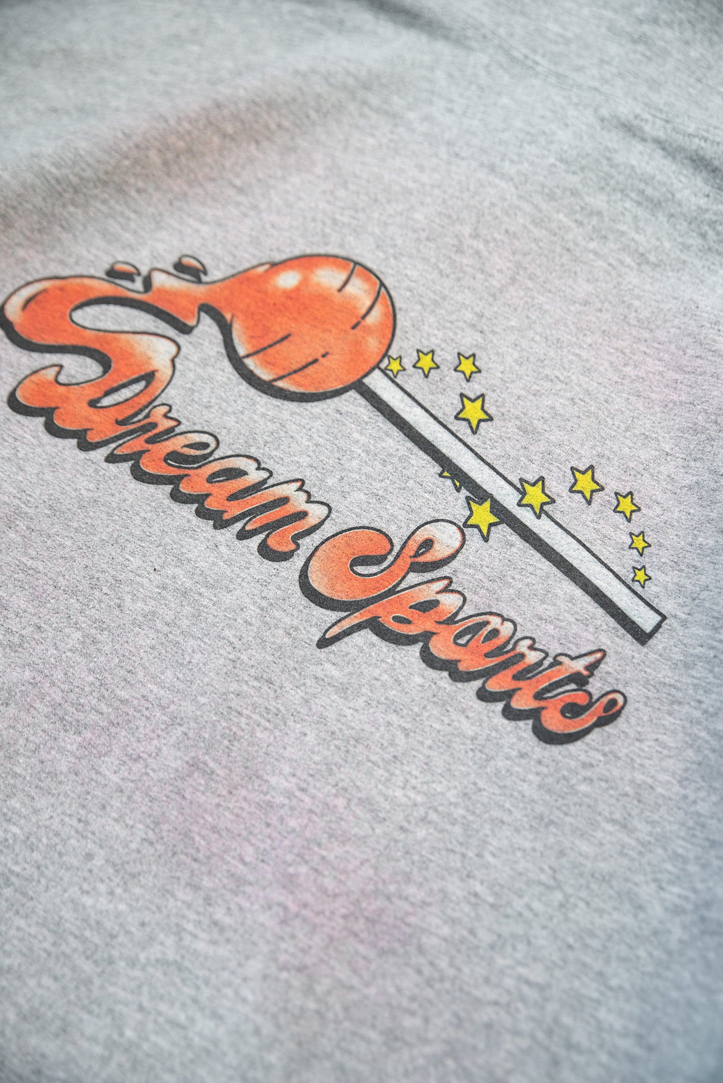 Hoodie in Heather Grey with Lollipop Print