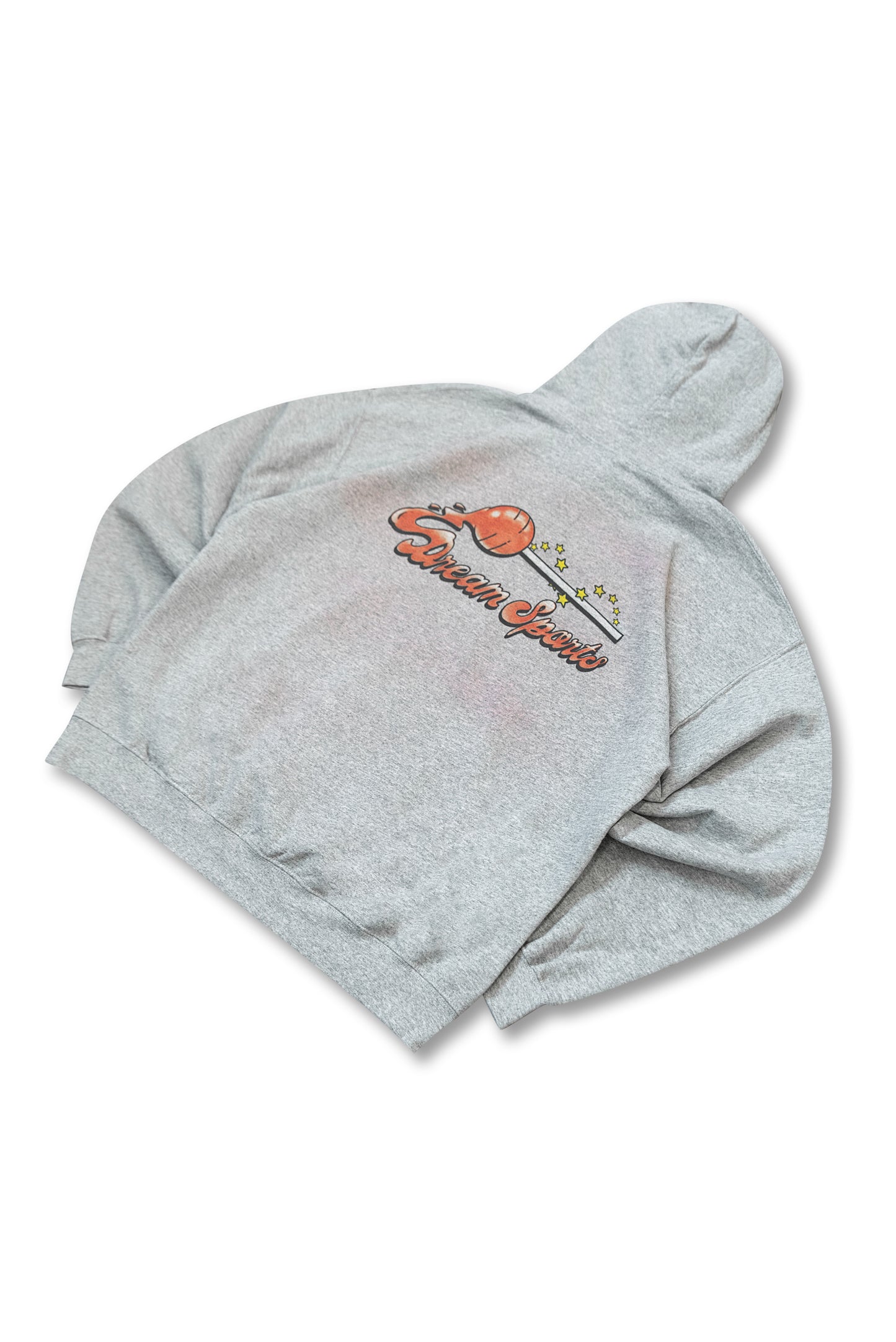 Hoodie in Heather Grey with Lollipop Print