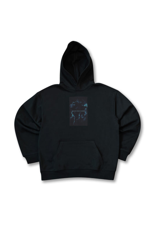 Premium Hoodie in Black Shuffling Through The Cosmos