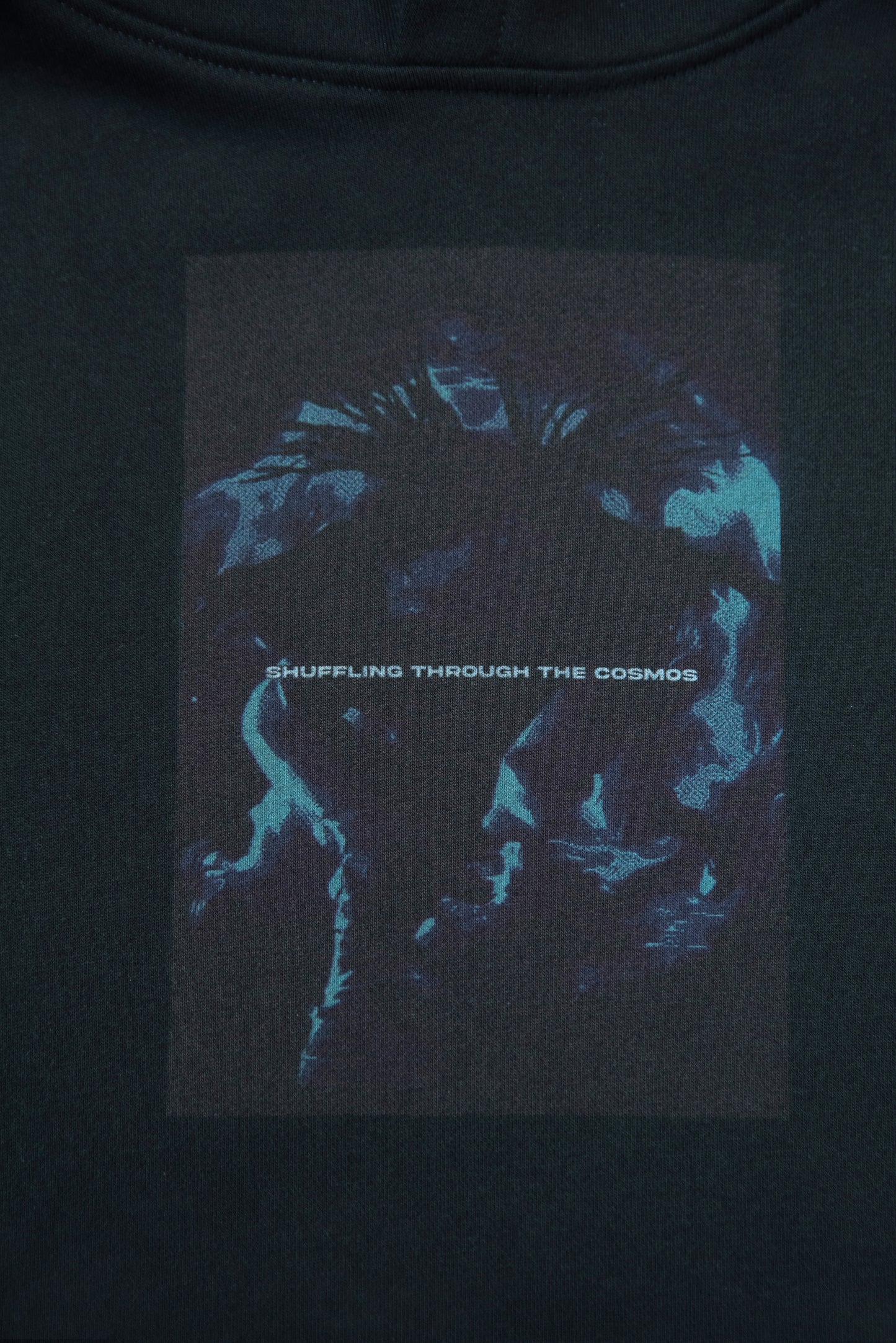 Premium Hoodie in Black Shuffling Through The Cosmos