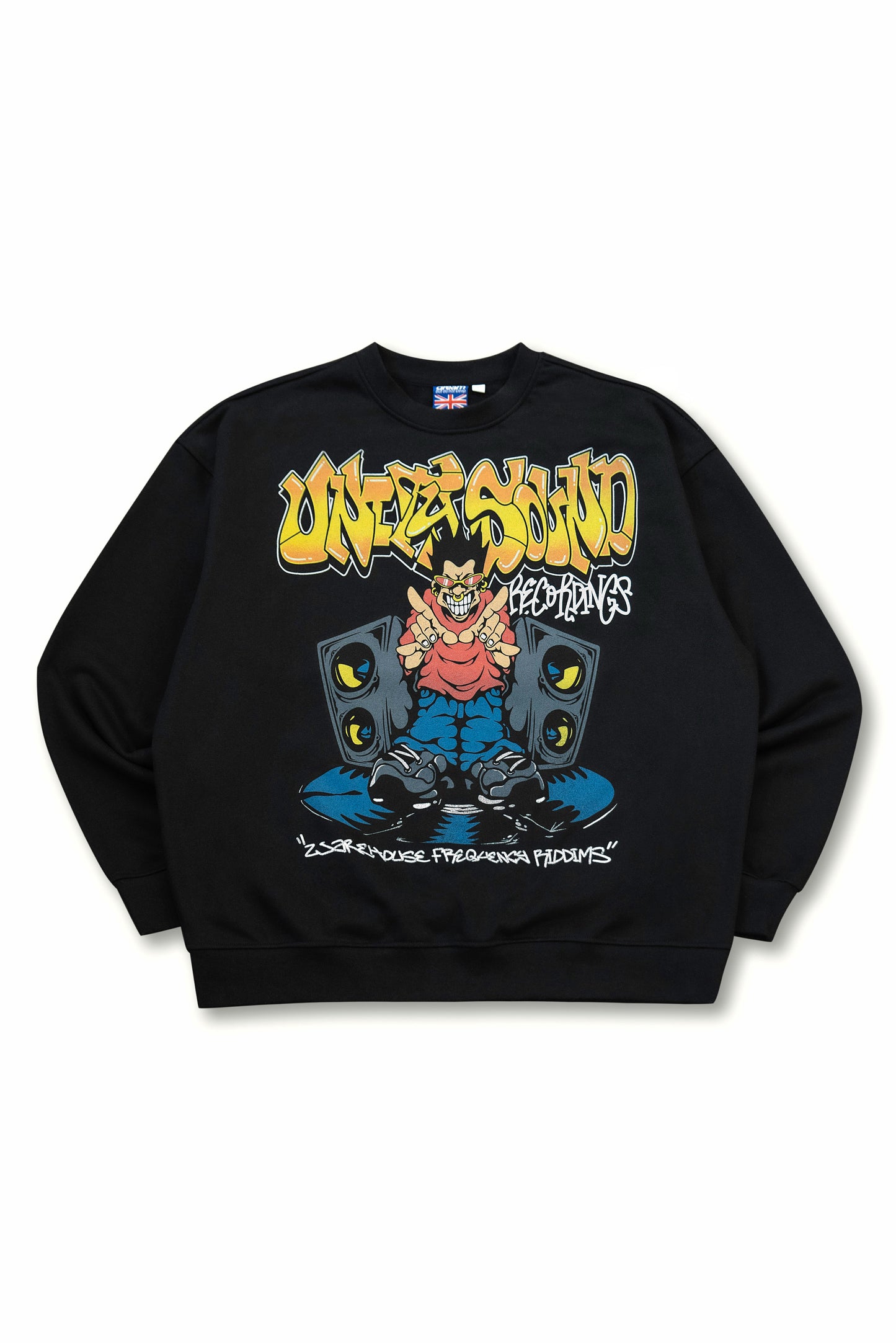 440gsm Black Sweatshirt with Unity Sound Print